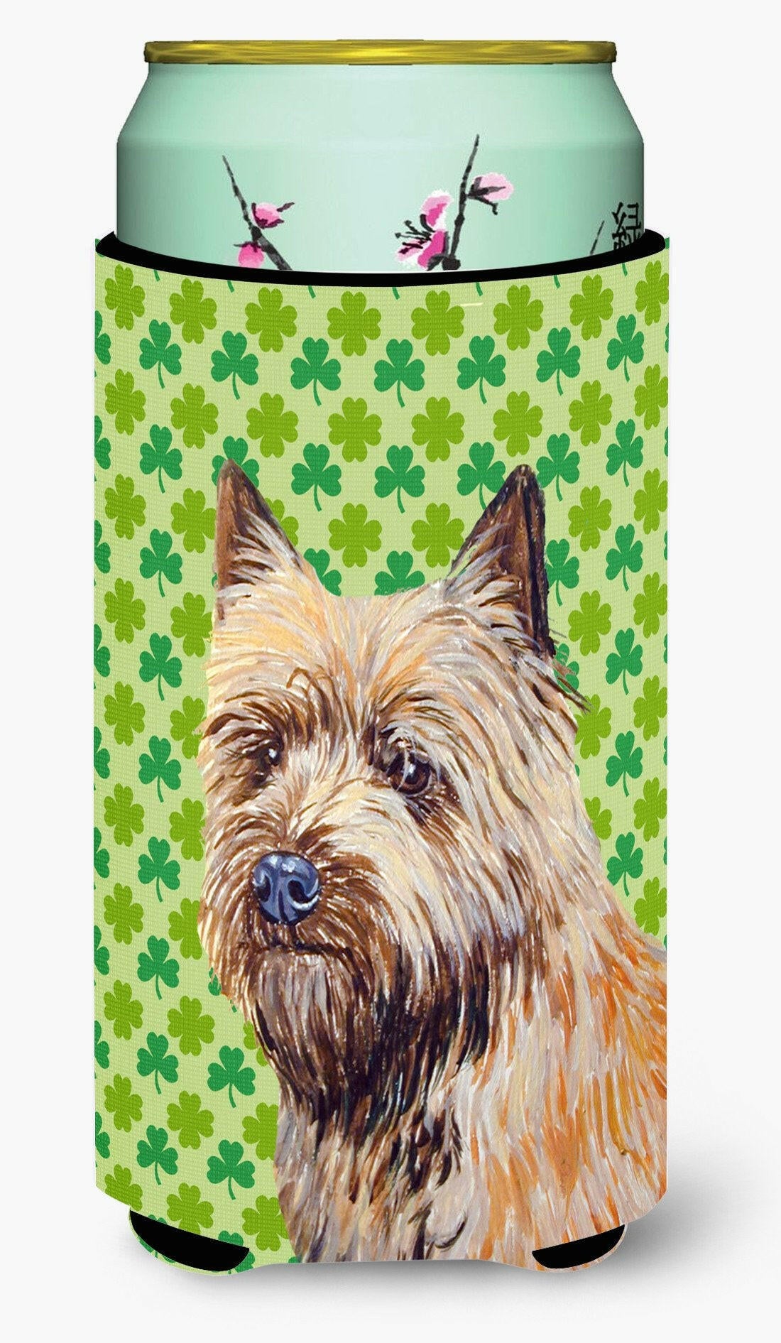Cairn Terrier St. Patrick&#39;s Day Shamrock Portrait  Tall Boy Beverage Insulator Beverage Insulator Hugger by Caroline&#39;s Treasures