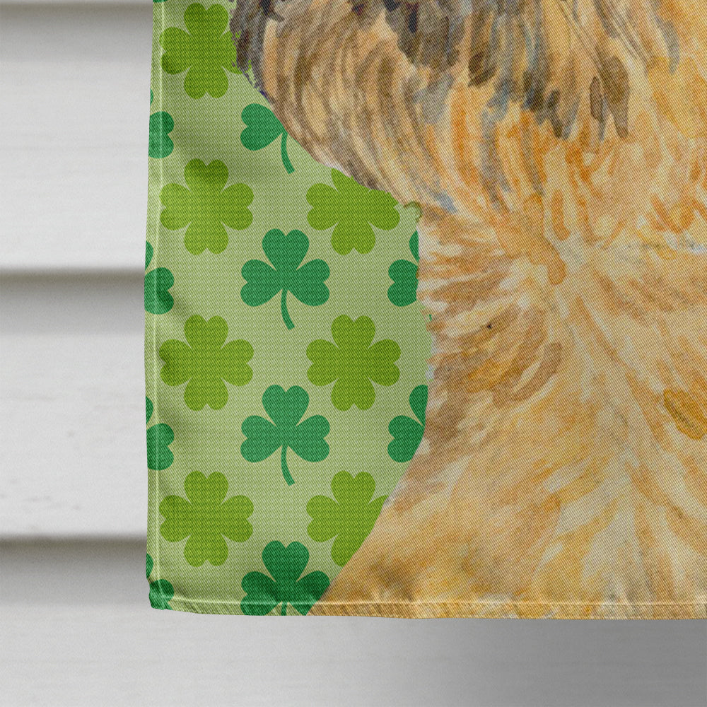 Border Terrier St. Patrick's Day Shamrock Portrait Flag Canvas House Size