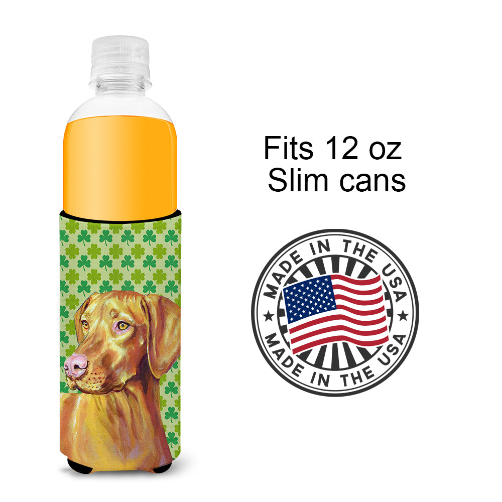 Vizsla St. Patrick's Day Shamrock Portrait Ultra Beverage Insulators for slim cans LH9190MUK.