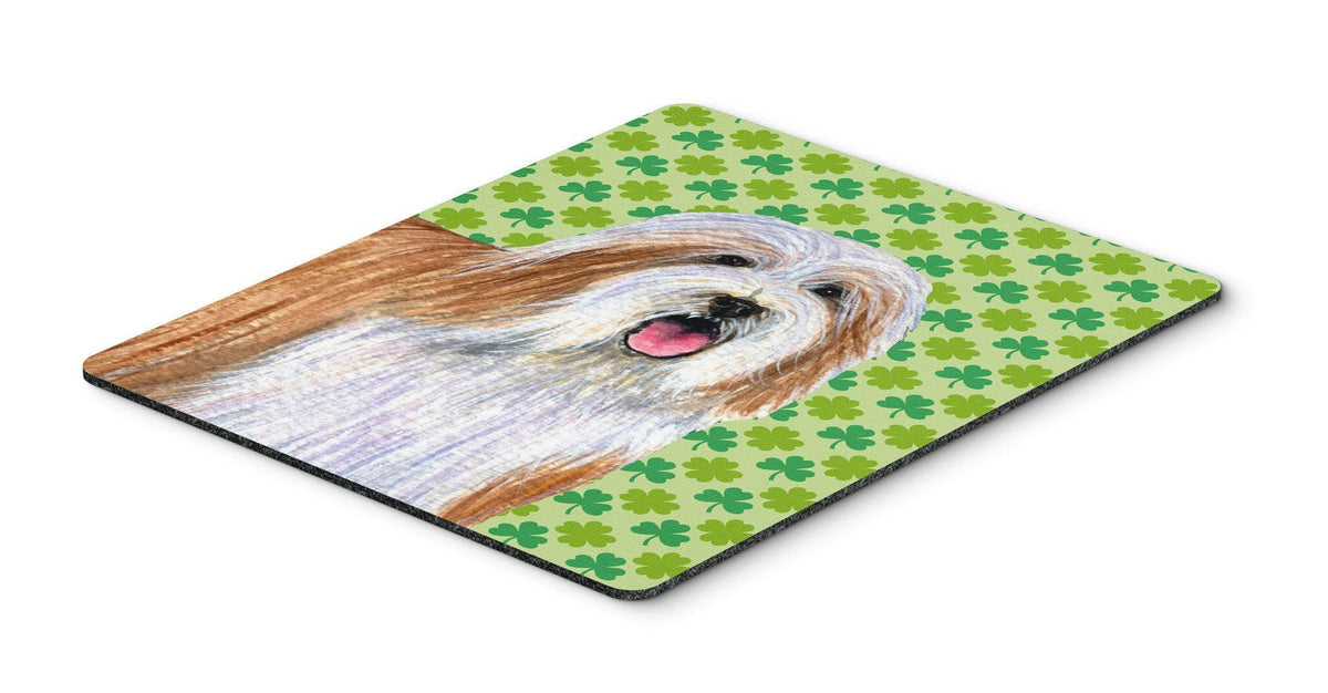 Bearded Collie St. Patrick&#39;s Day Shamrock Portrait Mouse Pad, Hot Pad or Trivet by Caroline&#39;s Treasures