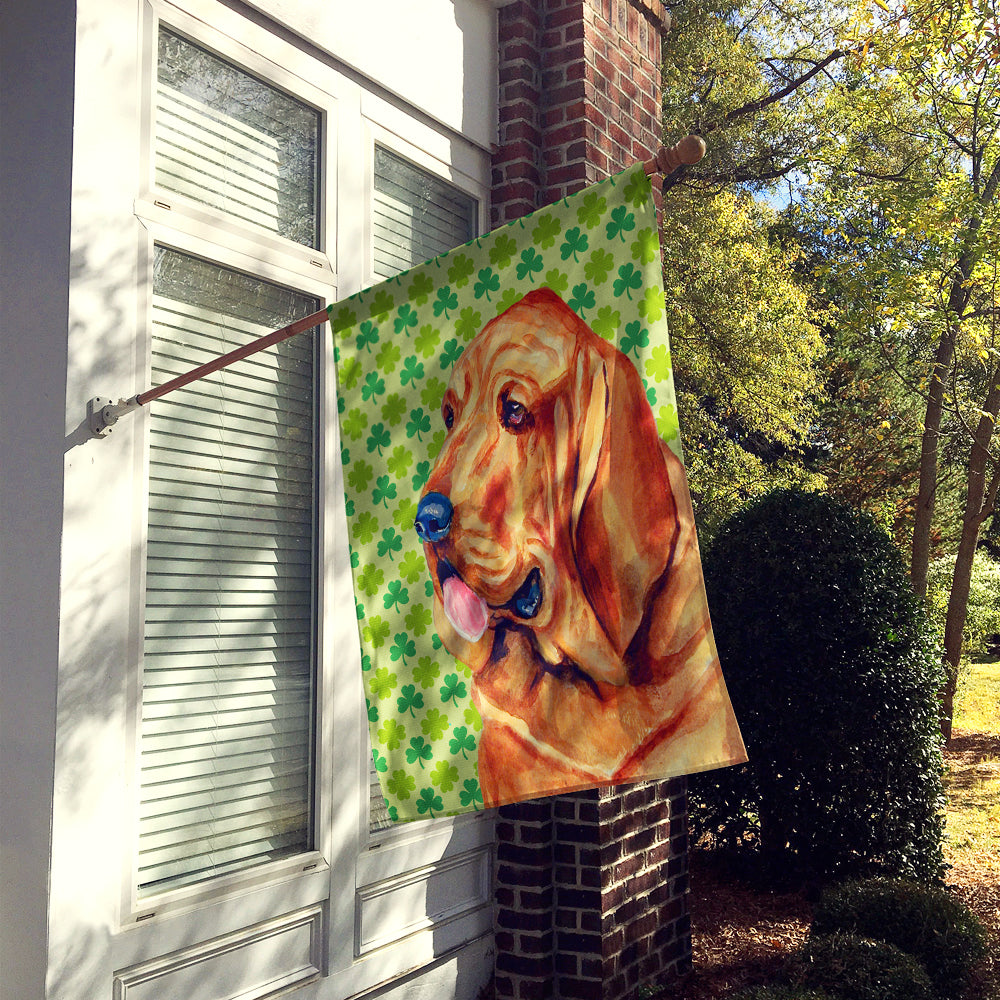 Bloodhound St. Patrick's Day Shamrock Portrait Flag Canvas House Size