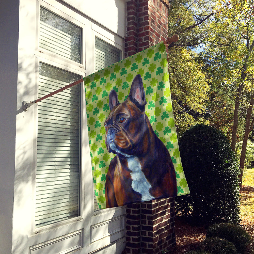 French Bulldog St. Patrick's Day Shamrock Flag Canvas House Size