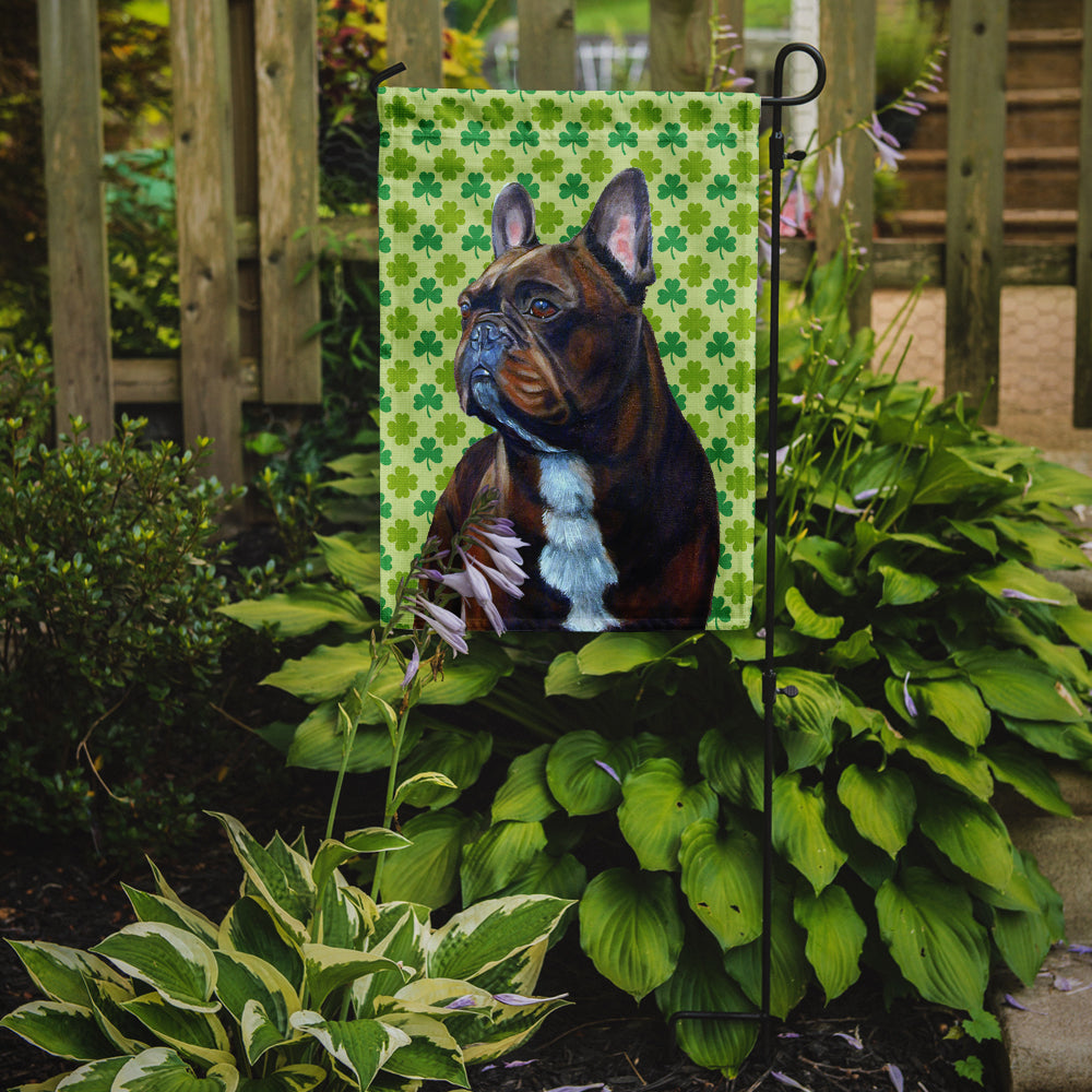 French Bulldog St. Patrick's Day Shamrock Portrait Flag Garden Size