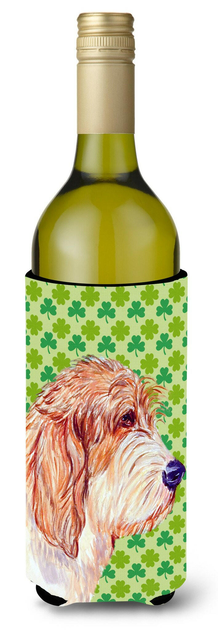 Petit Basset Griffon Vendeen St. Patrick&#39;s Day  Wine Bottle Beverage Insulator Beverage Insulator Hugger by Caroline&#39;s Treasures