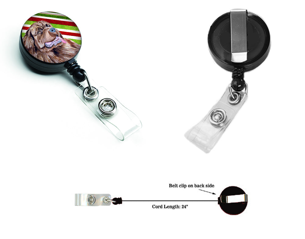 Newfoundland Candy Cane Holiday Christmas Retractable Badge Reel LH9219BR  the-store.com.