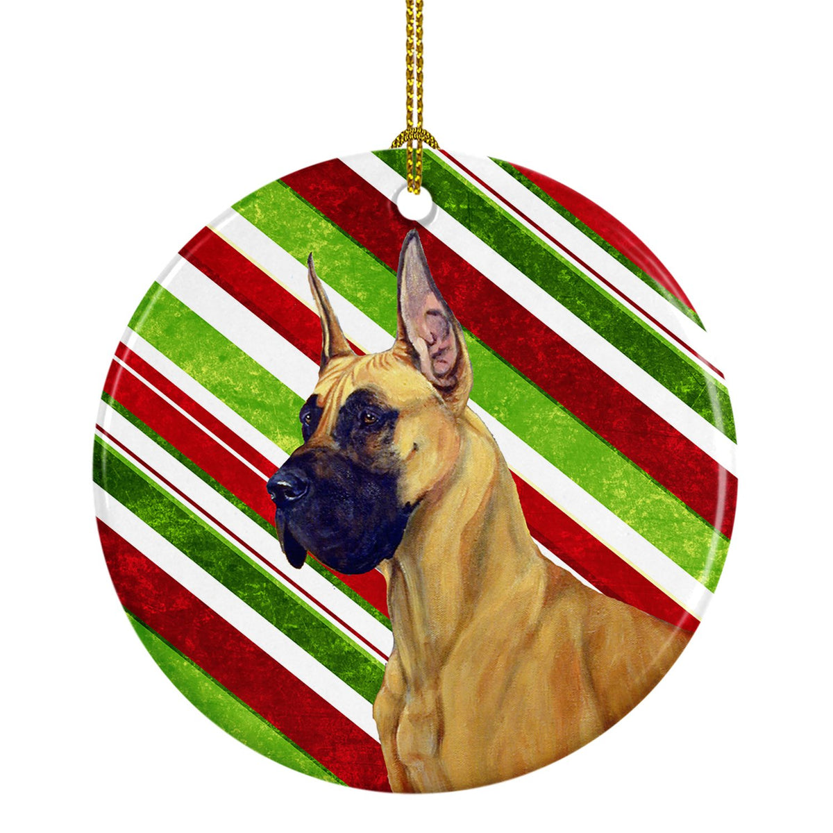 Great Dane Candy Cane Holiday Christmas Ceramic Ornament LH9220 by Caroline&#39;s Treasures