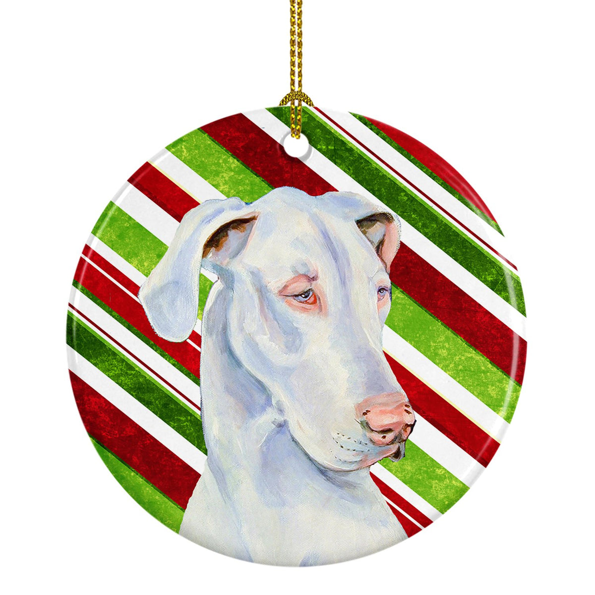 Great Dane Candy Cane Holiday Christmas Ceramic Ornament LH9221 by Caroline&#39;s Treasures