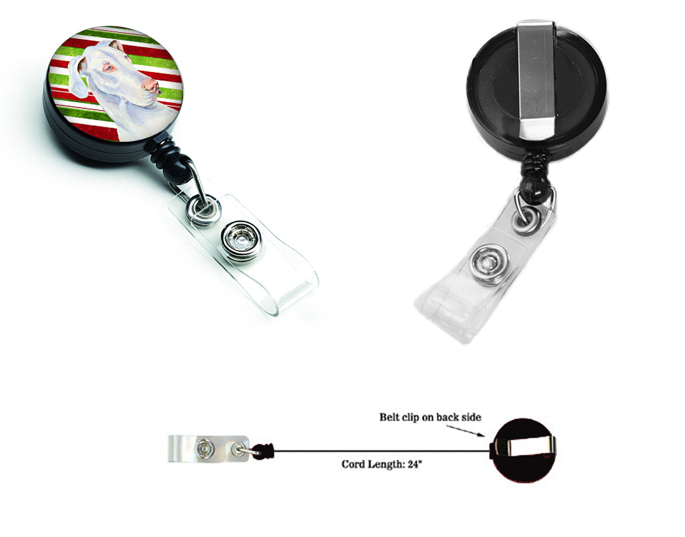 Great Dane Candy Cane Holiday Christmas Retractable Badge Reel LH9221BR  the-store.com.