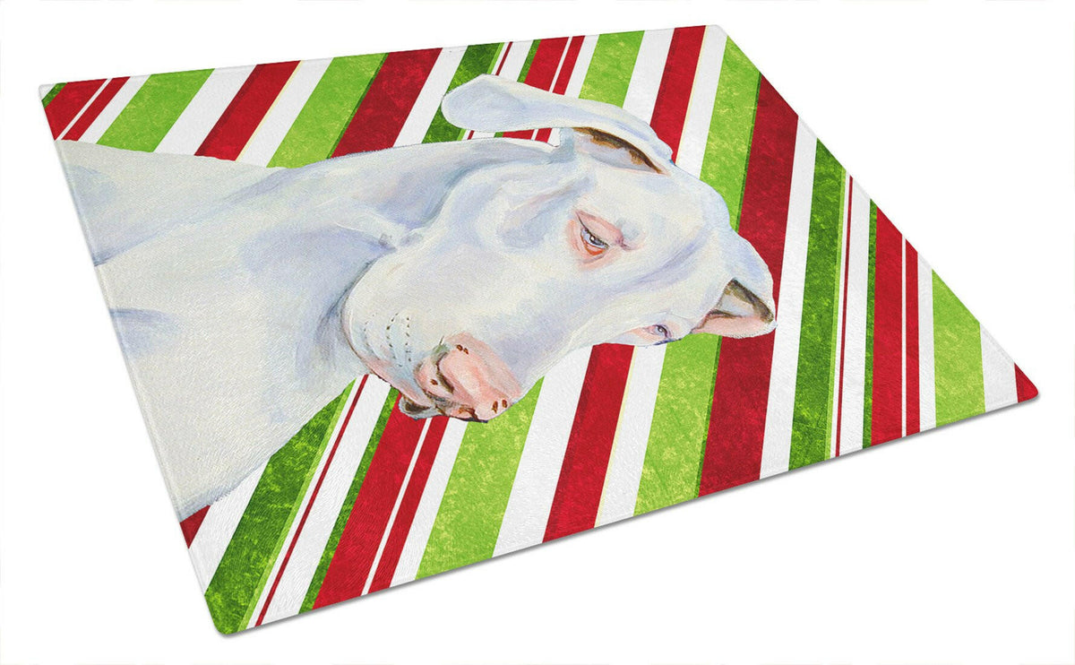 Great Dane Candy Cane Holiday Christmas Glass Cutting Board Large by Caroline&#39;s Treasures