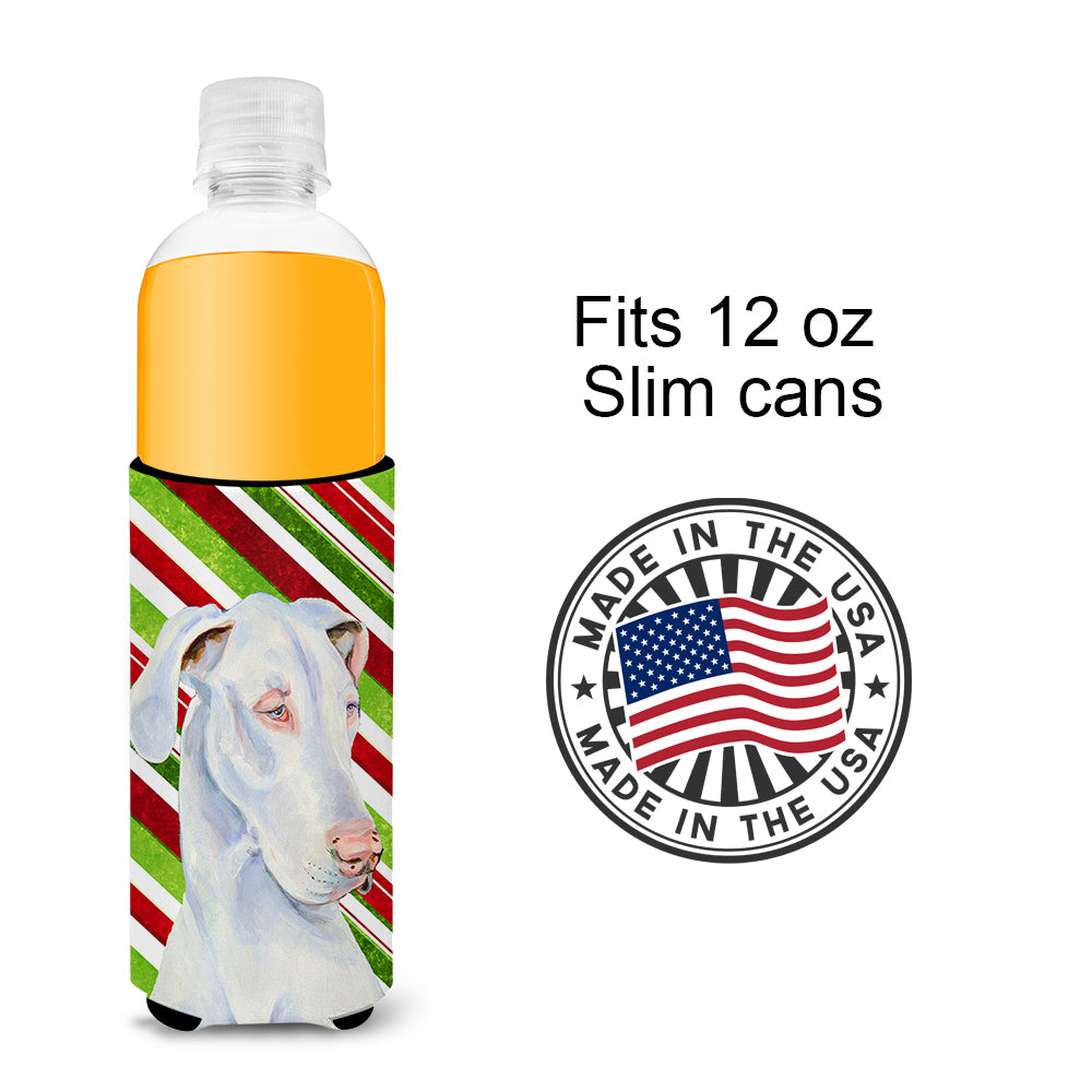 Great Dane Candy Cane Holiday Christmas Ultra Beverage Insulators for slim cans LH9221MUK.