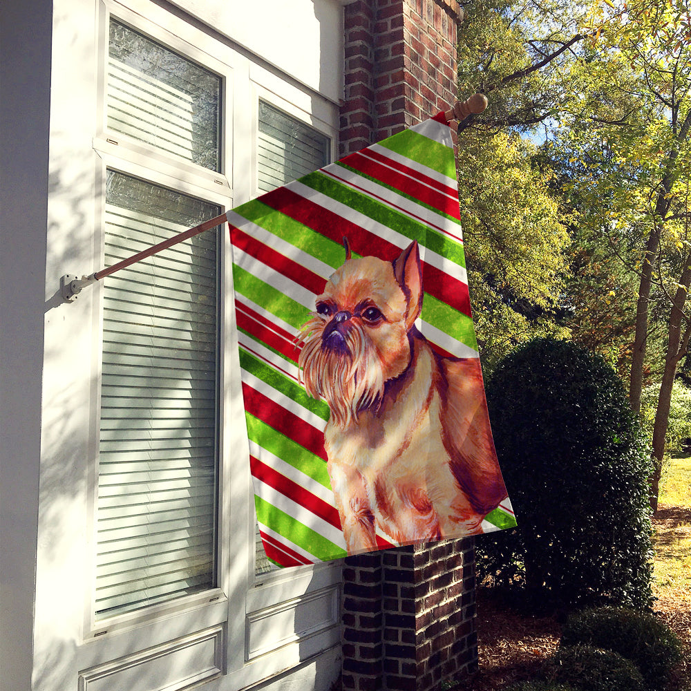 Brussels Griffon Candy Cane Holiday Christmas  Flag Canvas House Size