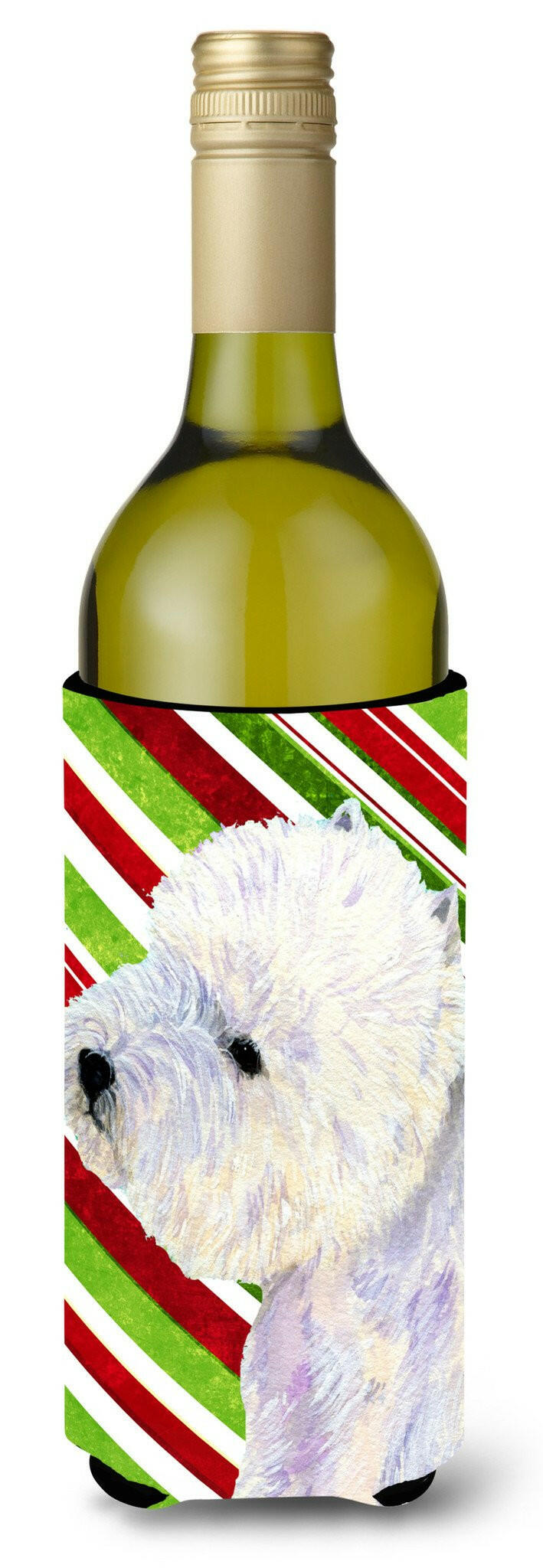 Westie Candy Cane Holiday Christmas Wine Bottle Beverage Insulator Beverage Insulator Hugger by Caroline&#39;s Treasures