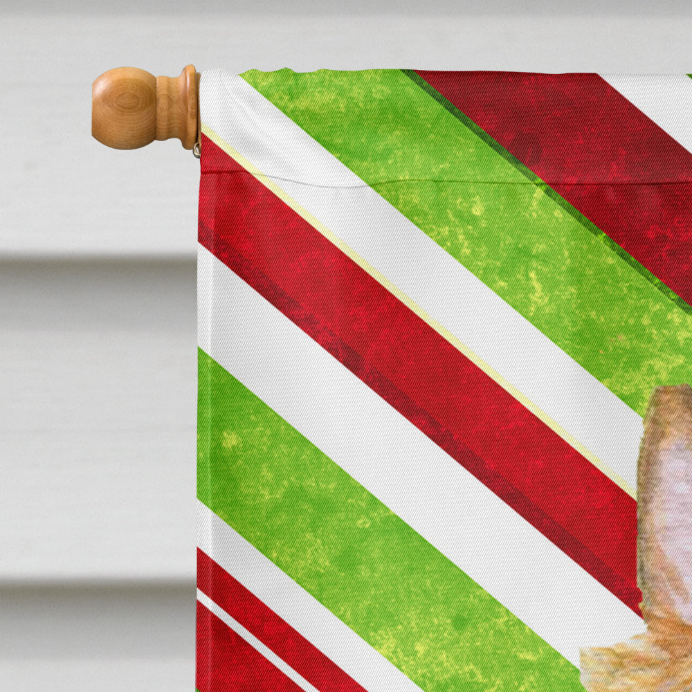 Silky Terrier Candy Cane Holiday Christmas  Flag Canvas House Size  the-store.com.