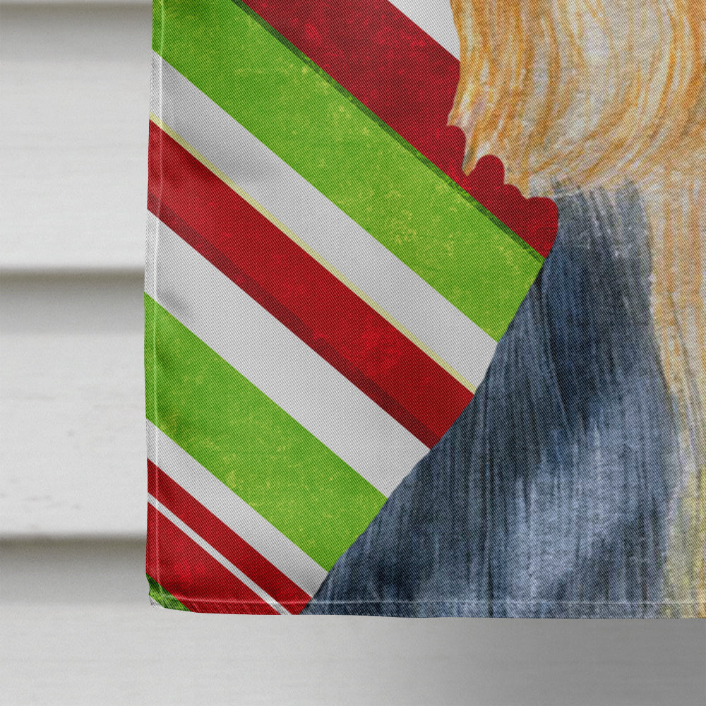 Silky Terrier Candy Cane Holiday Christmas  Flag Canvas House Size