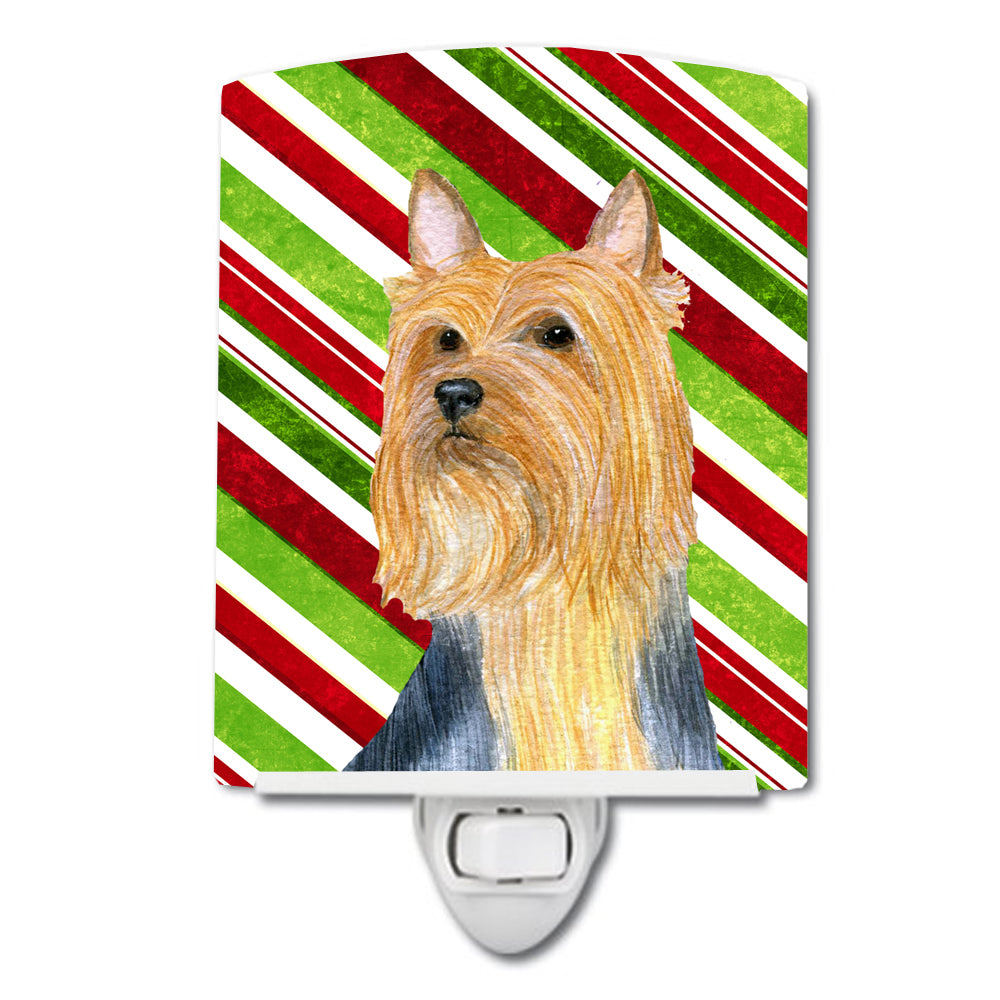 Silky Terrier Candy Cane Holiday Christmas Ceramic Night Light LH9226CNL - the-store.com