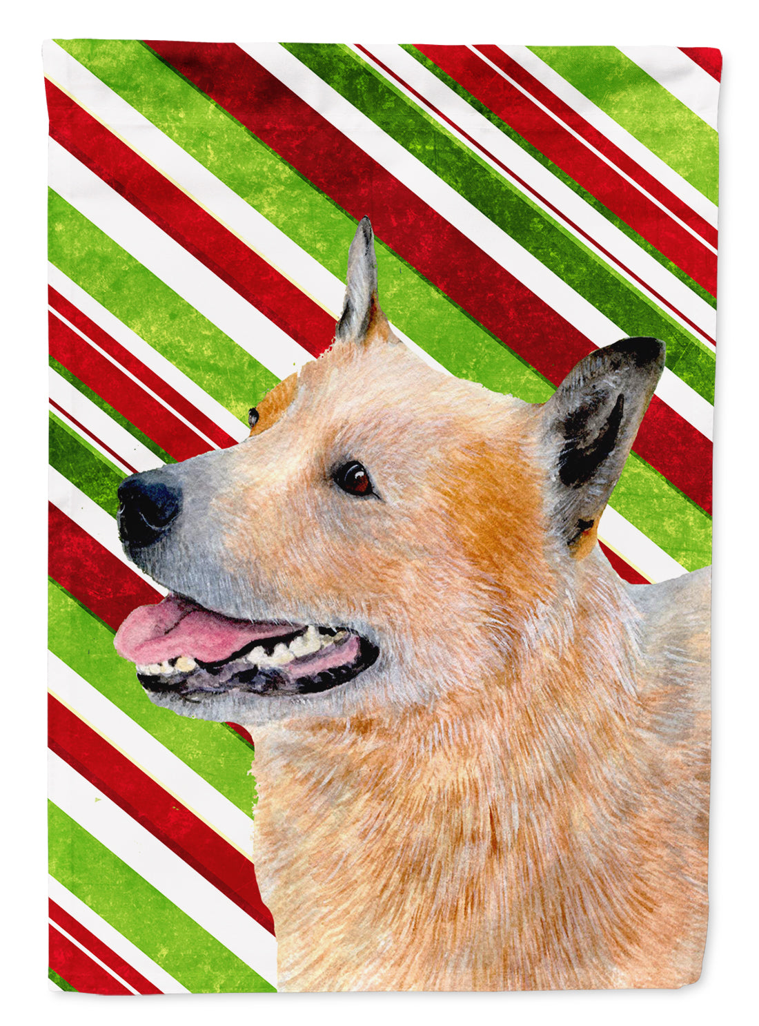 Australian Cattle Dog Candy Cane Holiday Christmas  Flag Canvas House Size  the-store.com.