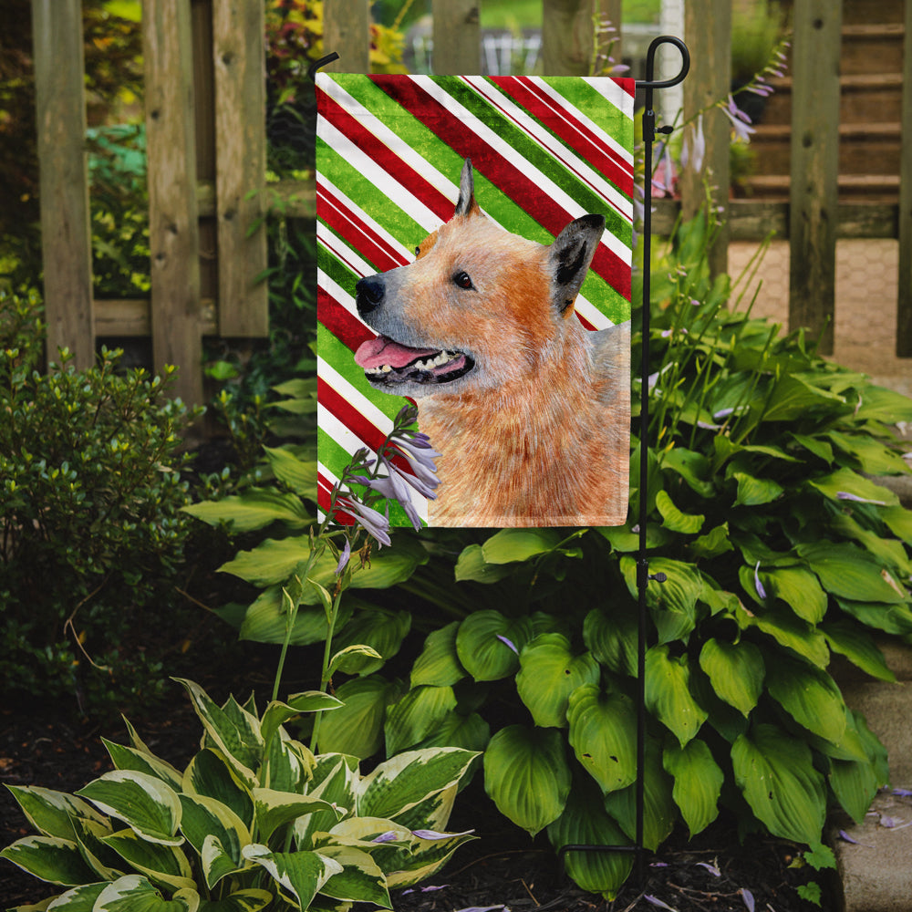 Australian Cattle Dog Candy Cane Holiday Christmas  Flag Garden Size.