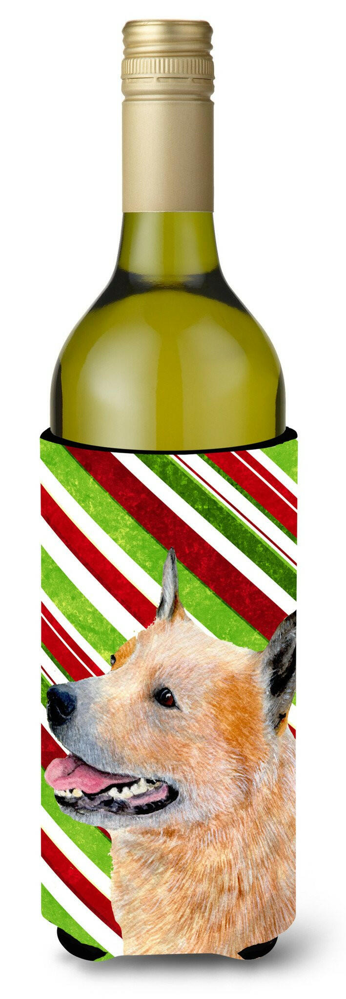 Australian Cattle Dog Candy Cane Holiday Christmas Wine Bottle Beverage Insulator Beverage Insulator Hugger by Caroline&#39;s Treasures