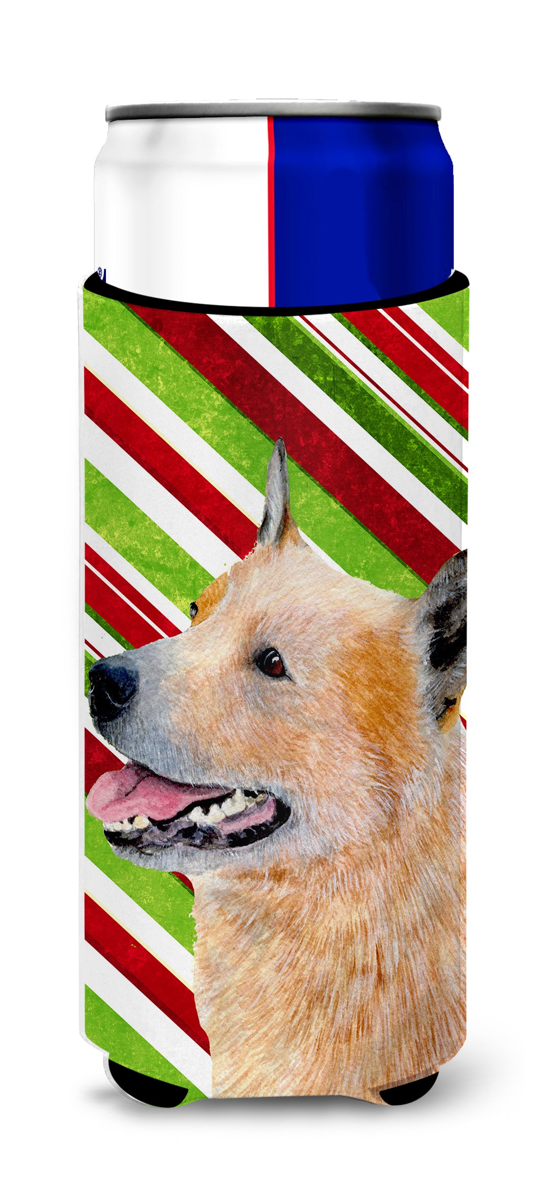 Australian Cattle Dog Candy Cane Holiday Christmas Ultra Beverage Insulators for slim cans LH9227MUK.