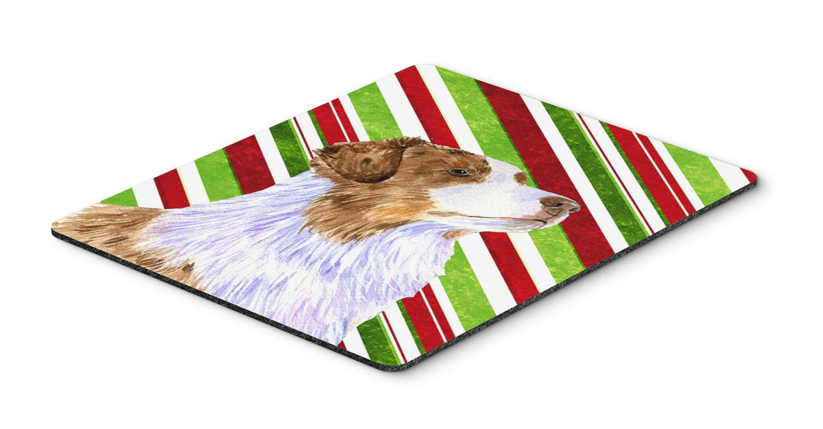 Australian Shepherd Candy Cane Holiday Christmas Mouse Pad, Hot Pad or Trivet by Caroline&#39;s Treasures