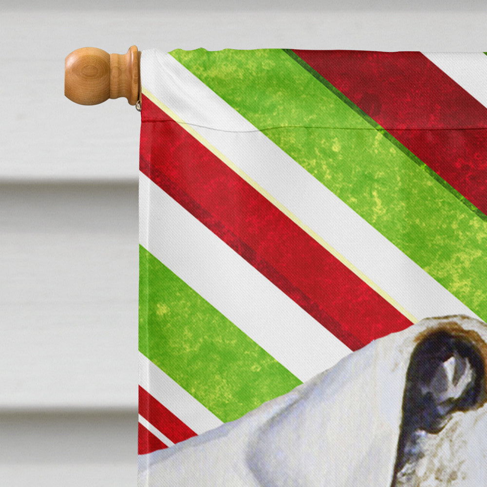 Bulldog English Candy Cane Holiday Christmas  Flag Canvas House Size
