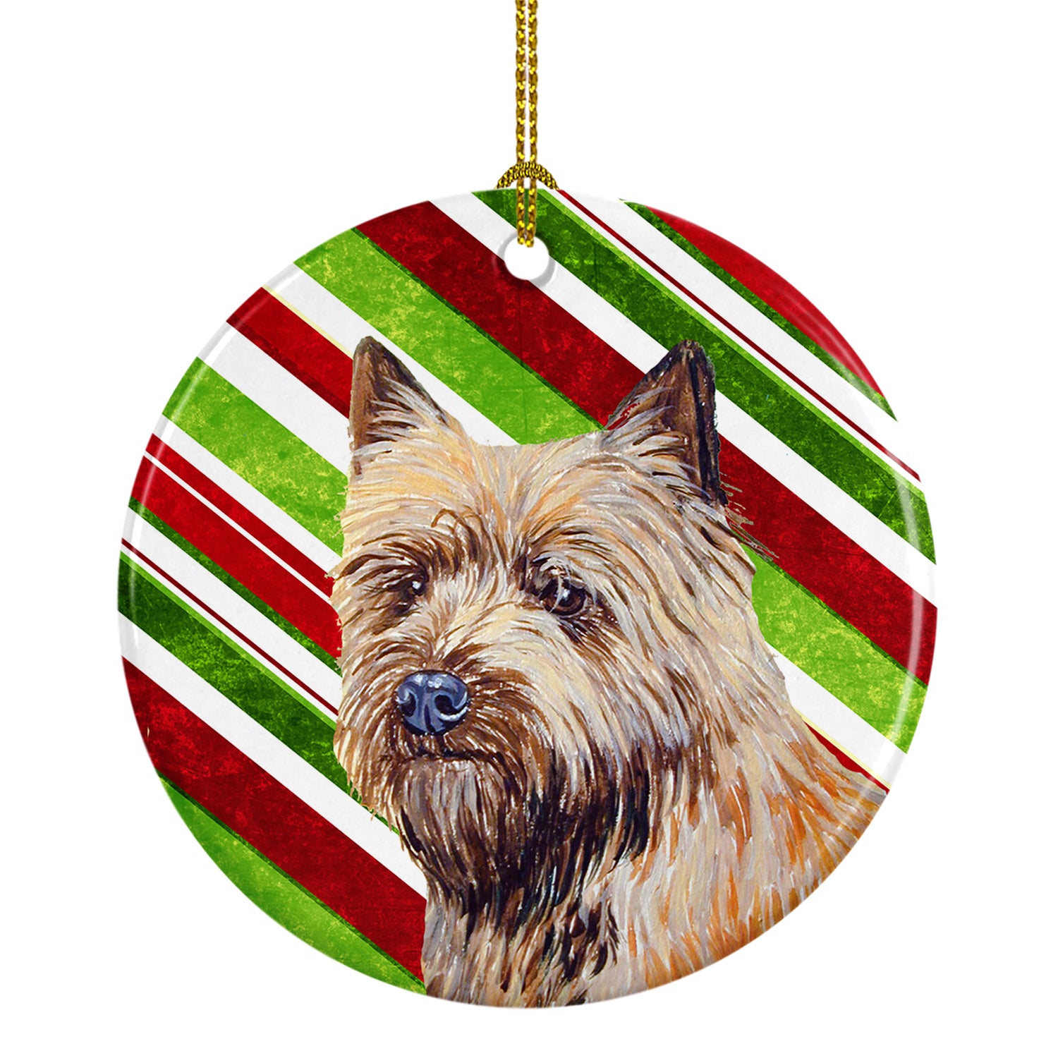 Cairn Terrier Candy Cane Holiday Christmas Ceramic Ornament LH9230 - the-store.com