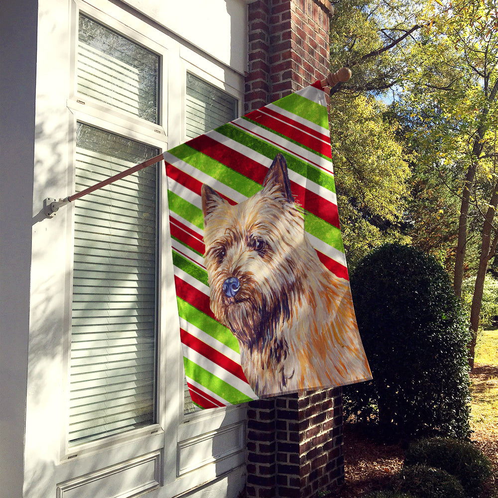 Cairn Terrier Candy Cane Holiday Christmas  Flag Canvas House Size
