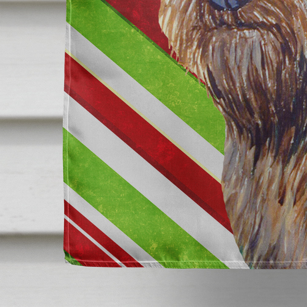 Cairn Terrier Candy Cane Holiday Christmas  Flag Canvas House Size