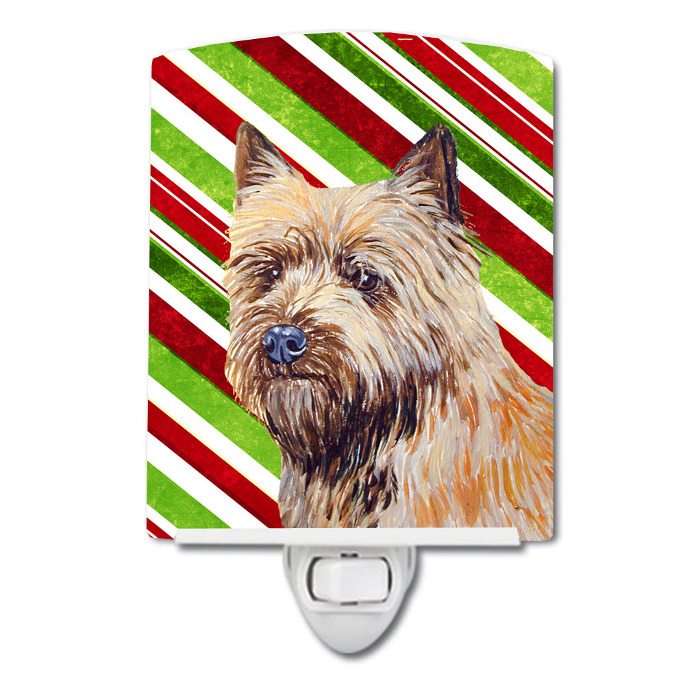 Cairn Terrier Candy Cane Holiday Christmas Ceramic Night Light LH9230CNL - the-store.com
