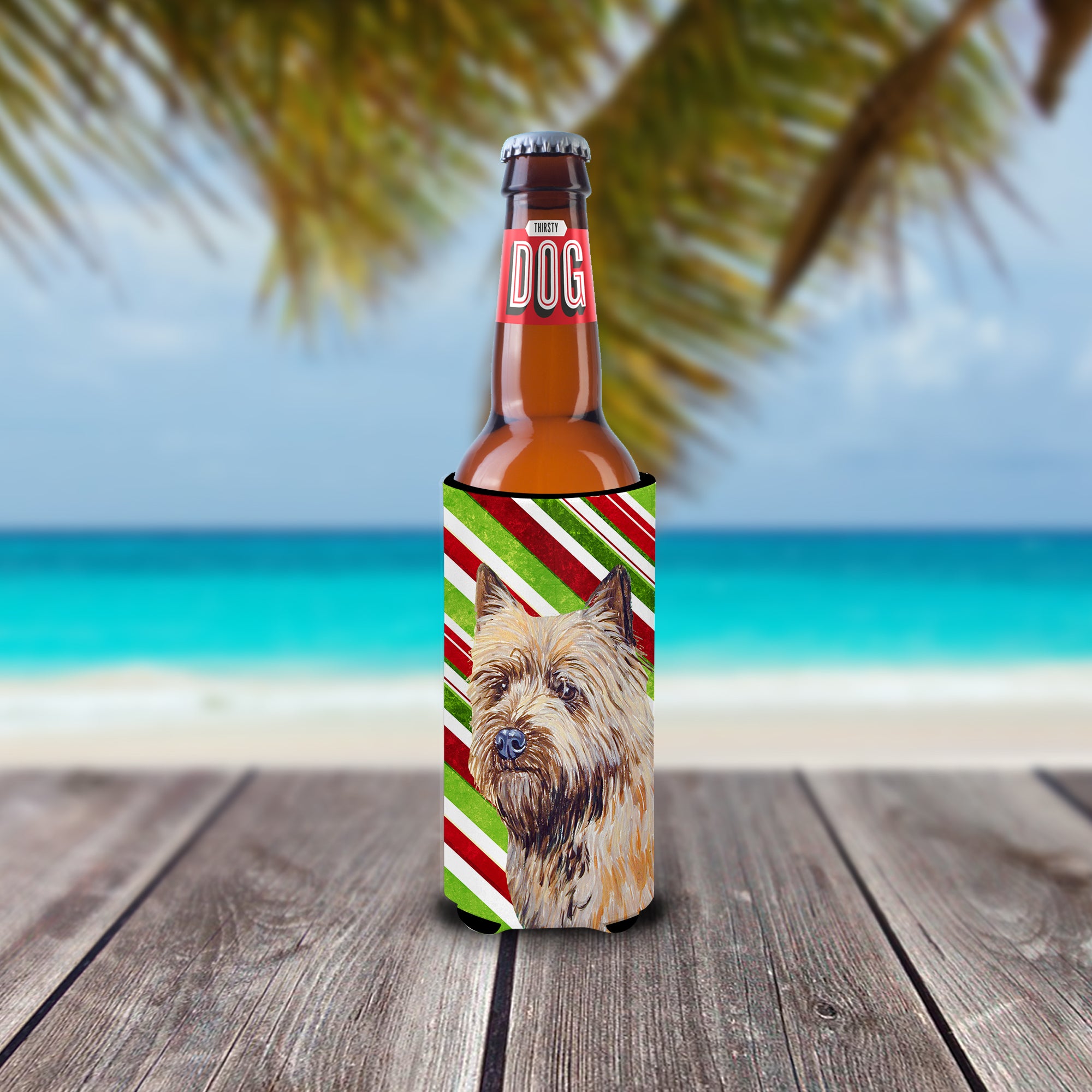 Cairn Terrier Candy Cane Holiday Christmas Ultra Beverage Isolateurs pour canettes minces LH9230MUK