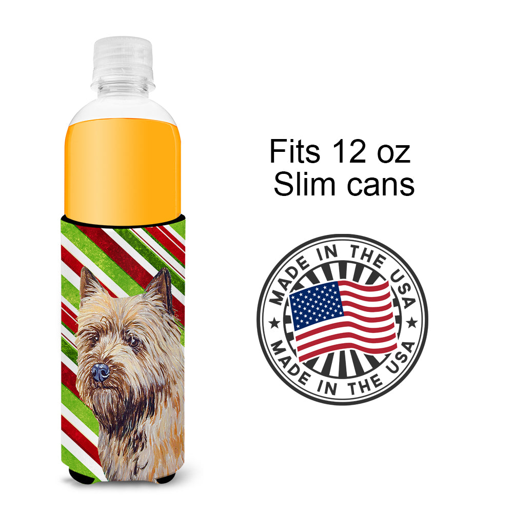 Cairn Terrier Candy Cane Holiday Christmas Ultra Beverage Insulators for slim cans LH9230MUK