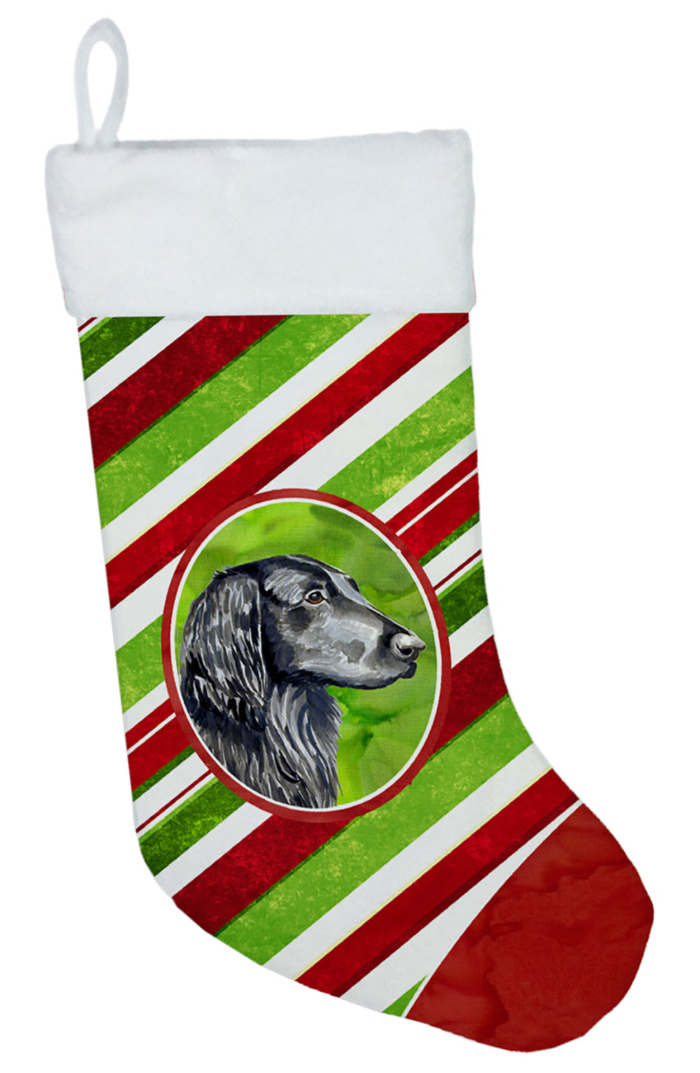 Flat Coated Retriever Candy Cane Holiday Christmas Christmas Stocking LH9231