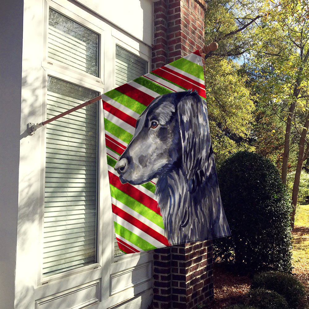 Flat Coated Retriever Candy Cane Holiday Christmas  Flag Canvas House Size  the-store.com.
