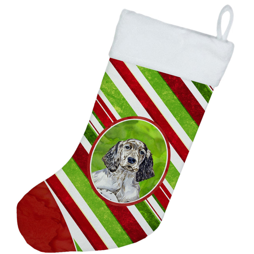 English Setter Candy Cane Holiday Christmas Christmas Stocking LH9232  the-store.com.