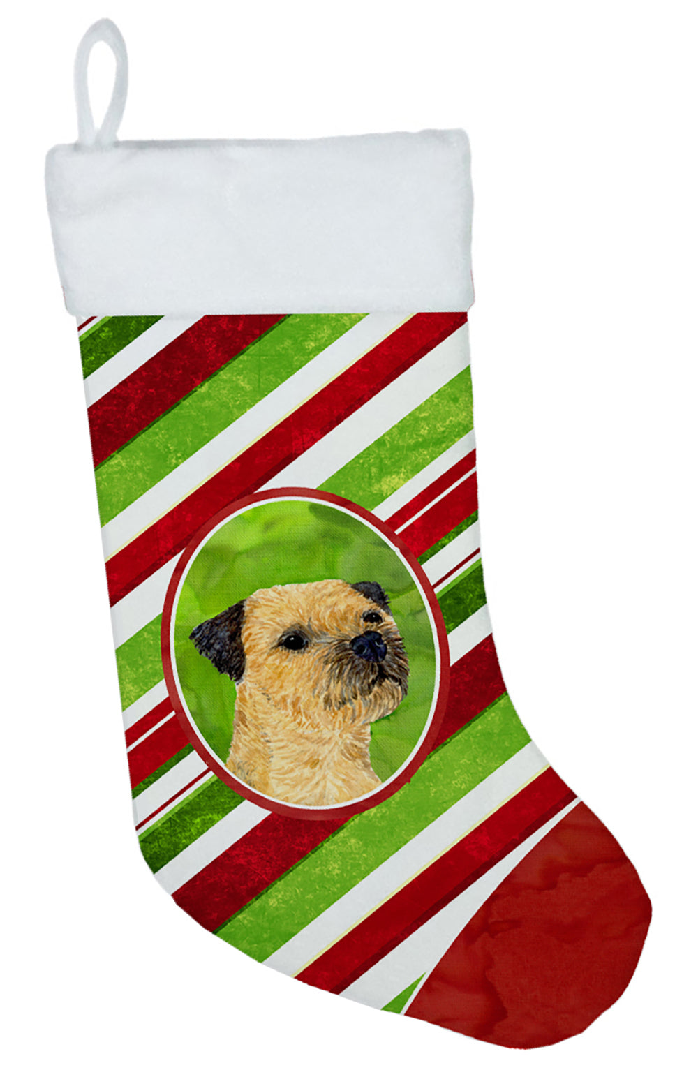 Border Terrier Candy Cane Holiday Christmas Christmas Stocking LH9233  the-store.com.