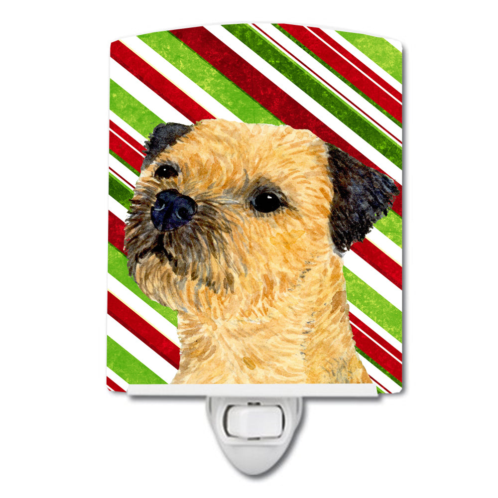 Border Terrier Candy Cane Holiday Christmas Ceramic Night Light LH9233CNL - the-store.com