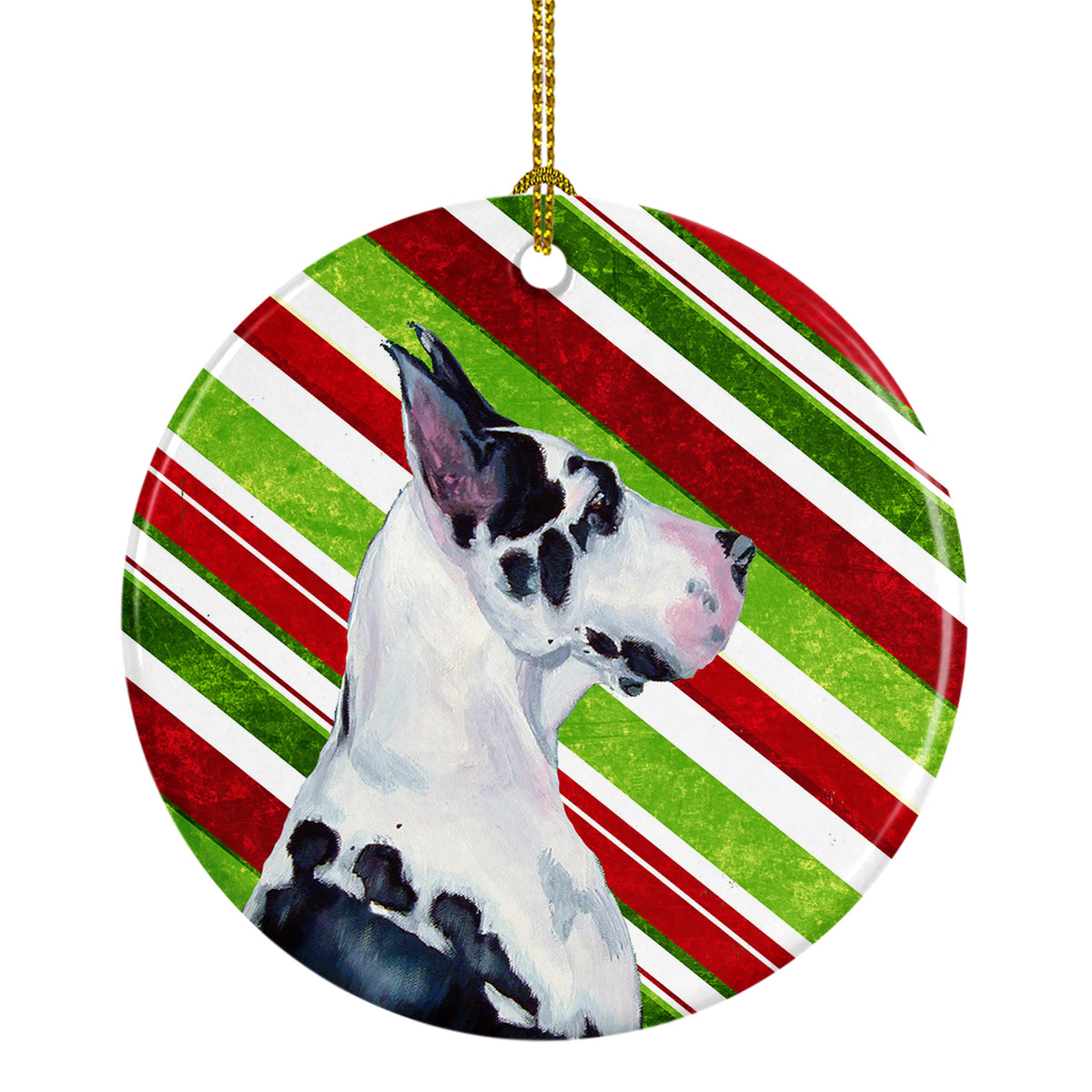 Great Dane Candy Cane Holiday Christmas Ceramic Ornament LH9236 - the-store.com