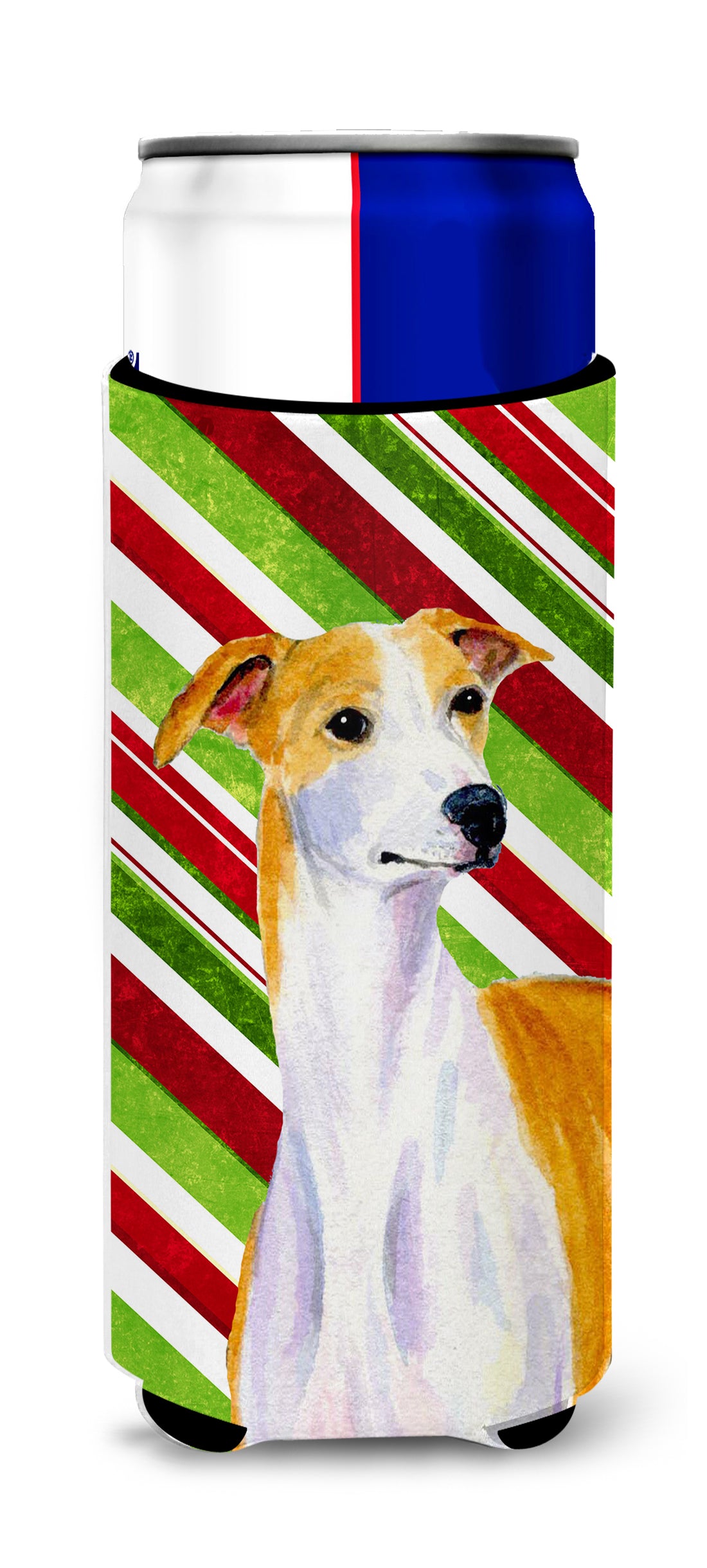 Whippet Candy Cane Holiday Christmas Ultra Beverage Insulators for slim cans LH9238MUK