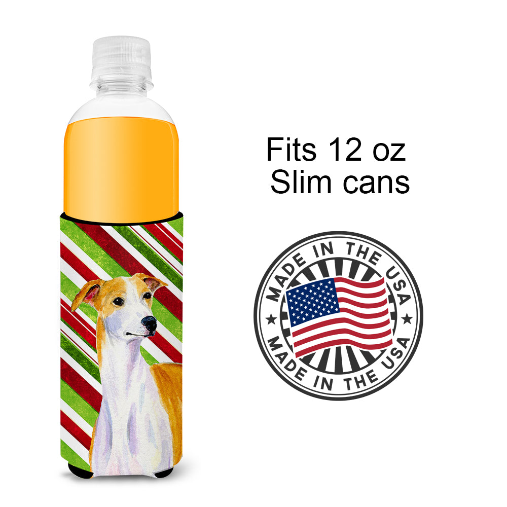 Whippet Candy Cane Holiday Christmas Ultra Beverage Insulators for slim cans LH9238MUK.