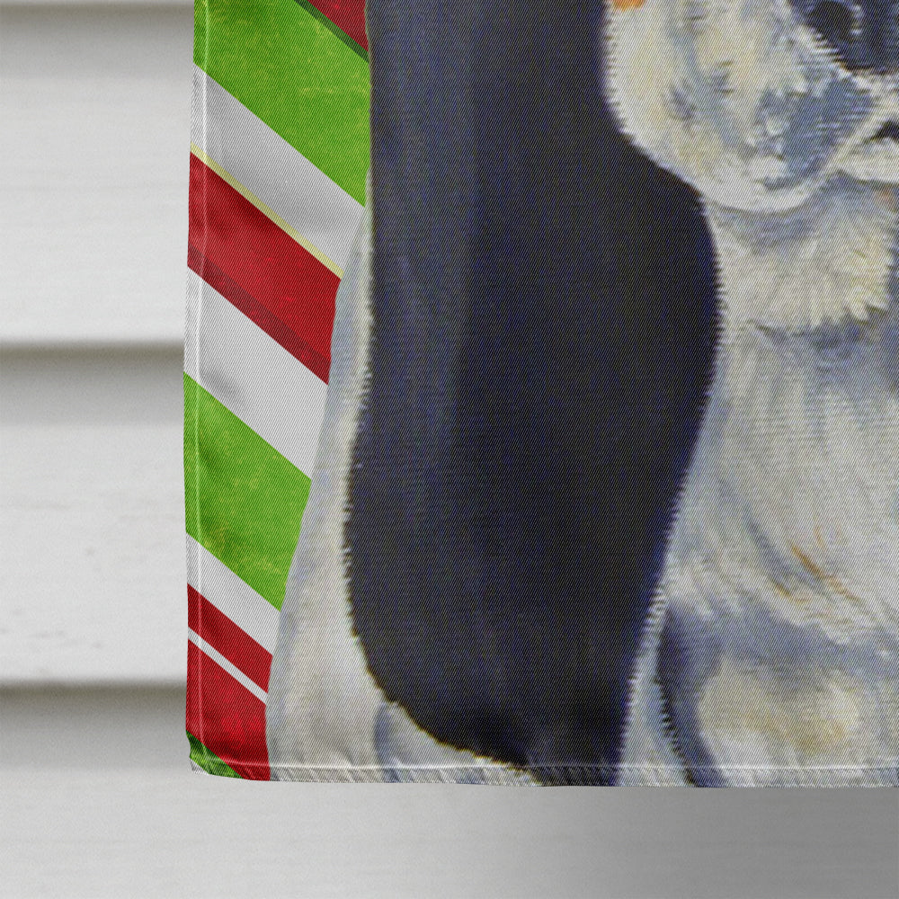 Basset Hound Candy Cane Holiday Christmas  Flag Canvas House Size