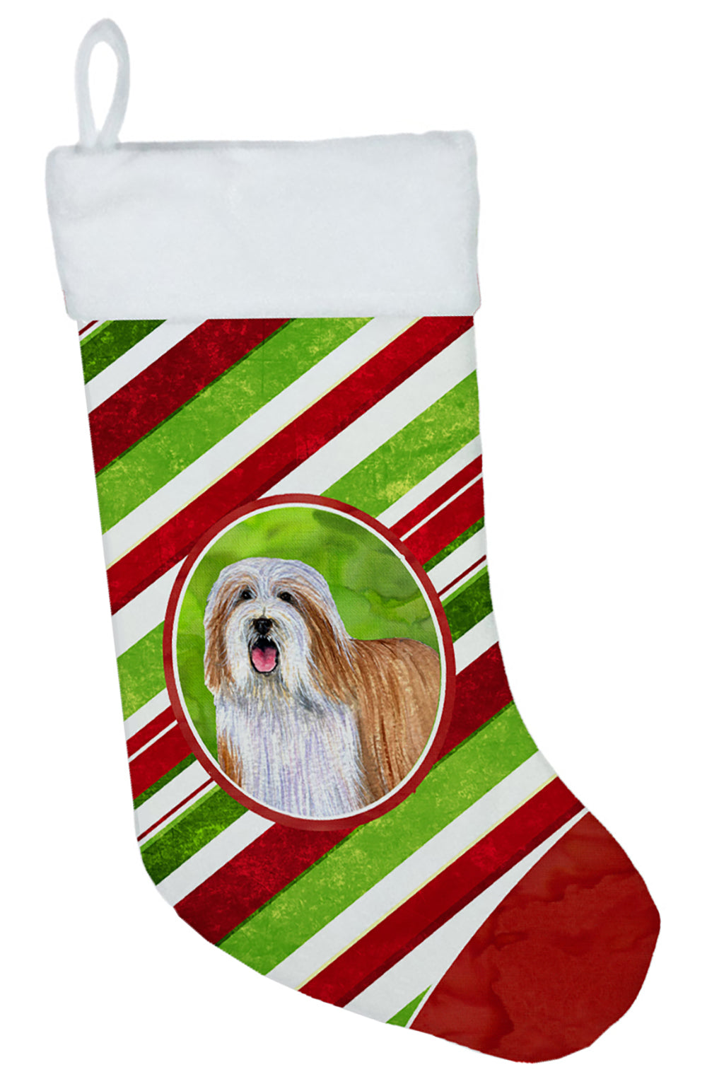 Bearded Collie Candy Cane Holiday Christmas Christmas Stocking LH9240