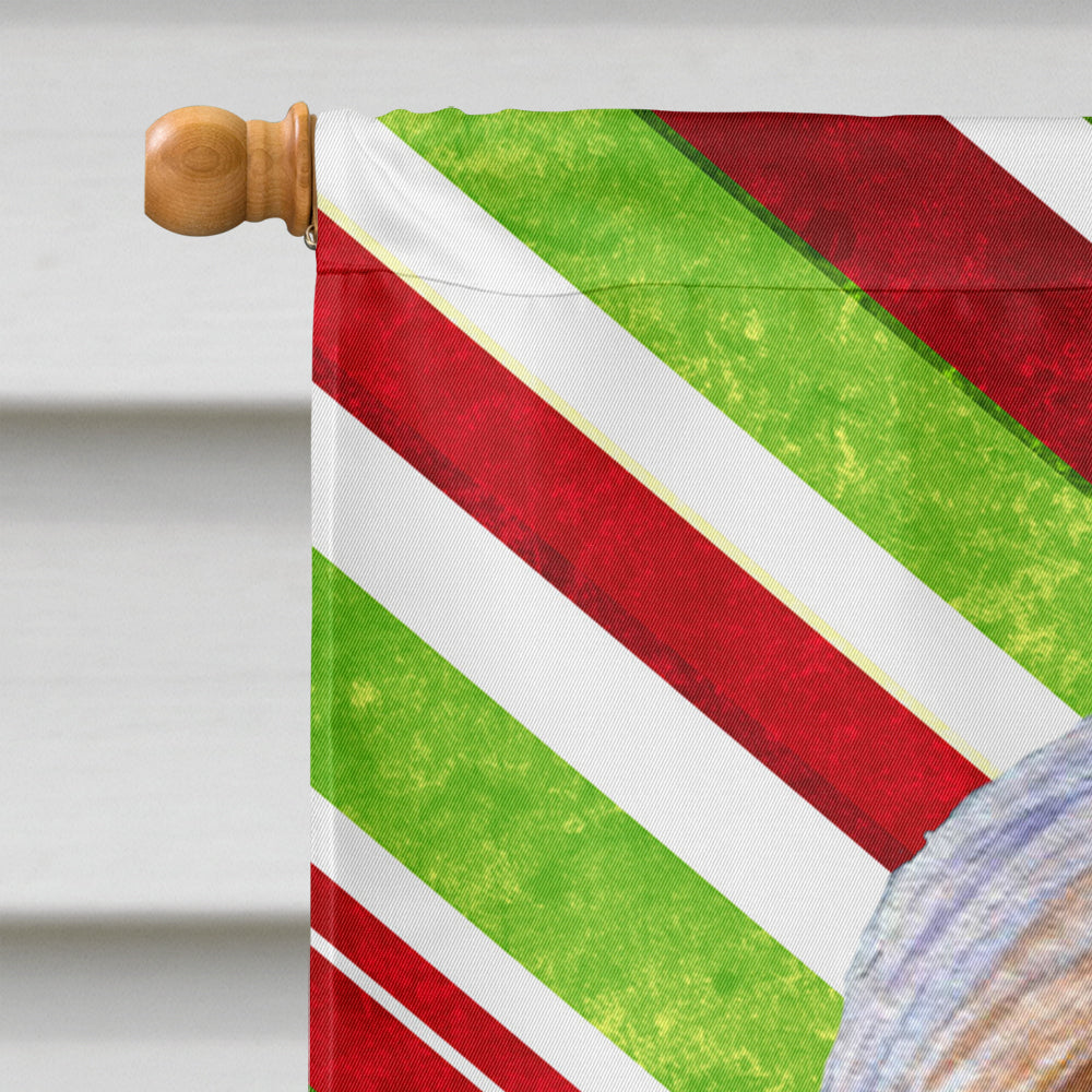 Bearded Collie Candy Cane Holiday Christmas  Flag Canvas House Size  the-store.com.