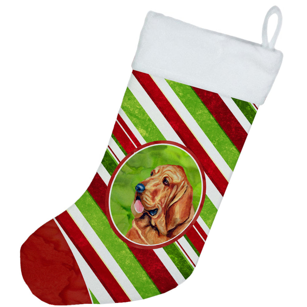 Bloodhound Candy Cane Holiday Christmas Christmas Stocking LH9241  the-store.com.