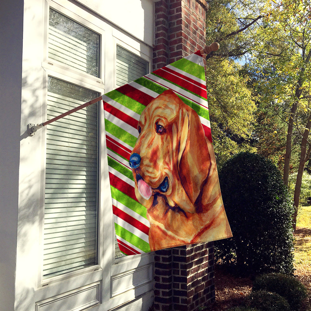 Bloodhound Candy Cane Holiday Christmas  Flag Canvas House Size  the-store.com.