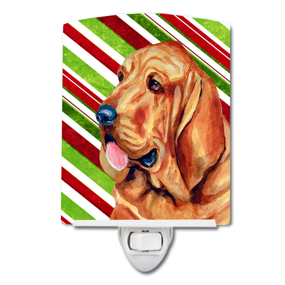 Bloodhound Candy Cane Holiday Christmas Ceramic Night Light LH9241CNL - the-store.com