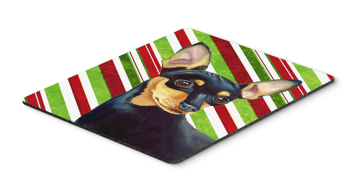 Min Pin Candy Cane Holiday Christmas Mouse Pad, Hot Pad or Trivet by Caroline&#39;s Treasures