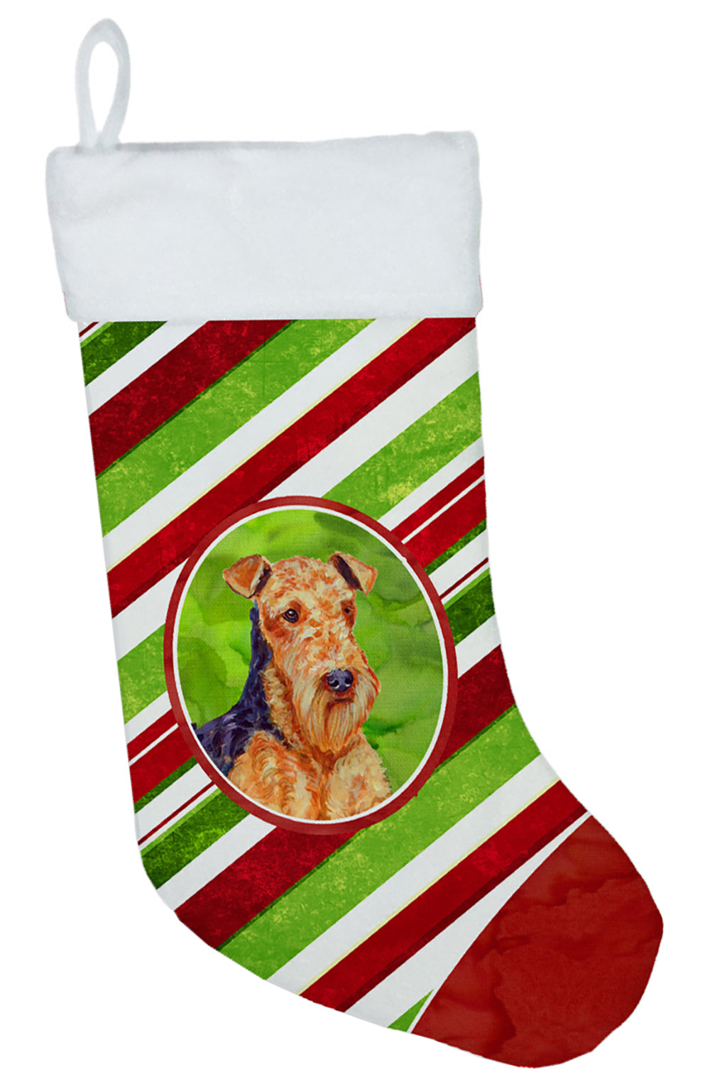 Airedale Candy Cane Holiday Christmas Christmas Stocking LH9246  the-store.com.
