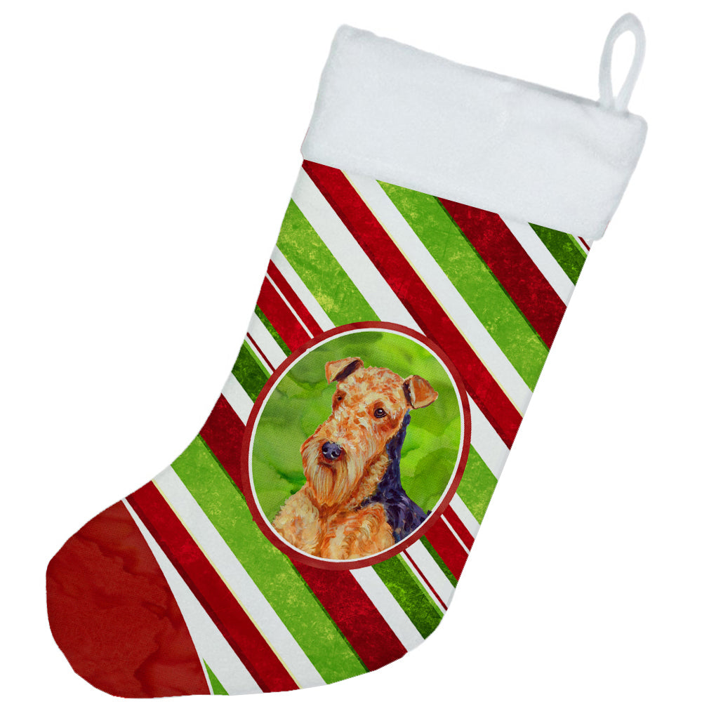 Airedale Candy Cane Holiday Christmas Christmas Stocking LH9246  the-store.com.
