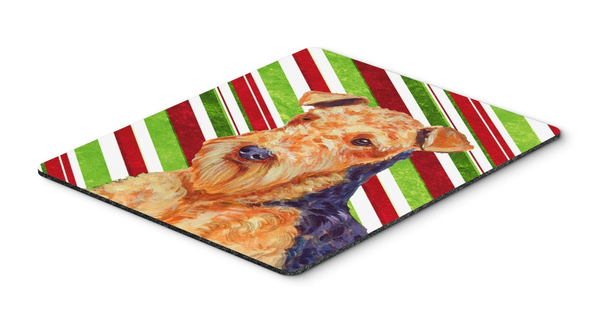 Airedale Candy Cane Holiday Christmas Mouse Pad, Hot Pad or Trivet by Caroline's Treasures