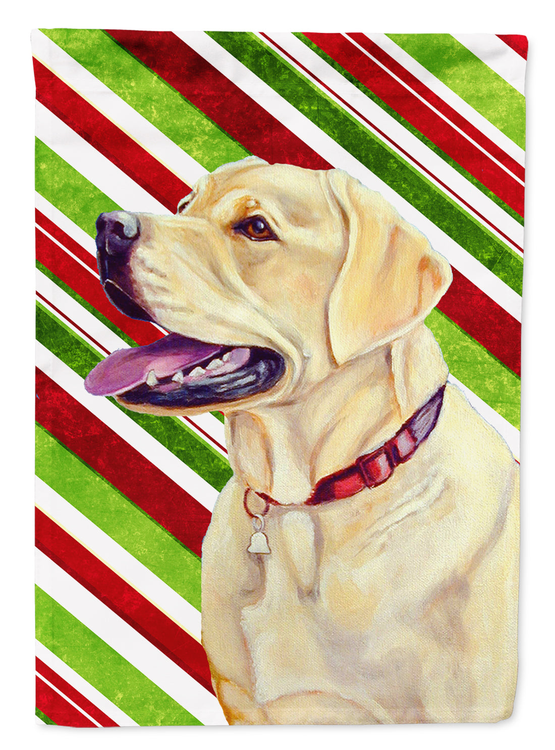 Labrador Candy Cane Holiday Christmas  Flag Canvas House Size  the-store.com.